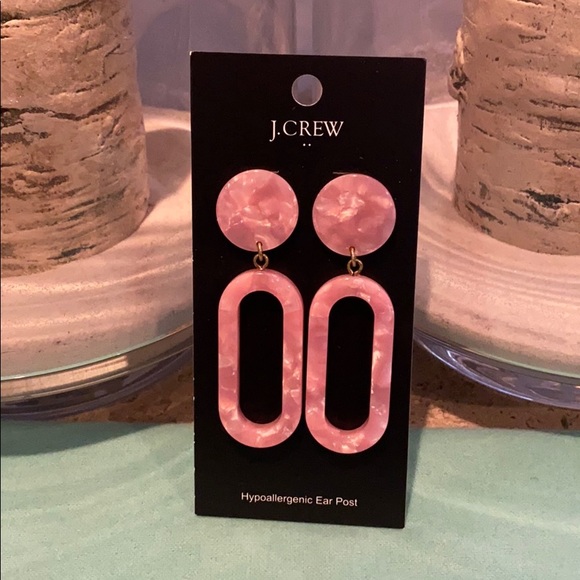 J. Crew Pink Tortoise statement earrings - Picture 3 of 10